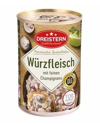 DREISTERN Würzfleisch köstliche Hausmacher Mahlzeit Fleisch mit Champignons 400g