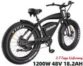 NEW 26Zoll Elektrisches Mountainbike,4.0 OffRoad FatTires 1200W Brushless Hidoes