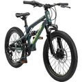 BIKESTAR 20 Zoll Aluminium Fully MTB ab 6 Jahre 7 Gang Shimano Scheibenbremse