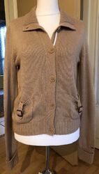 Tommy Hilfiger klassische Damen Strickjacke Cardigan mit Kaschmir Gr. L in camel