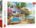 Trefl 27124 2000 Teile Hunde Sommer Segelboot Wald Puzzle Papier 40x27cm NEU OVP