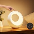 Nachttischlampe Touch Dimmbar Rund mit Fernbedienung, LED Tischlampe Farbwechsel