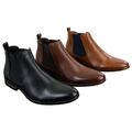 Herren italienische Leder Slipper Stiefeletten smart lässig Wüste Chelsea