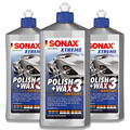 3x 500ml Sonax XTREME Polish + Wax 3 Hybrid NPT Politur Wachs Auto Lackpflege