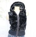 Schwarze Fell Kapuzen Weste Faux Fur Hoodie Weste Schwarz S M 34 36 38