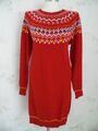 LOGG Strickkleid mit Norweger - Muster  rot / mehrfarbig Gr.S (36/38)