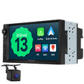 CAM+7" IPS Doppel DIN Autoradio GPS Navi CarPlay Android Auto 13 WiFi DAB+ Radio