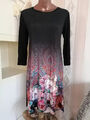 DESIGUAL Kleid Dress GR L neuwertig Blumen Glitzer Strass edel Gr 42 schick