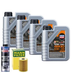 Motoröl 5W30 LIQUI MOLY Top Tec 4200 4L +MANN Ölfilter +Spülung