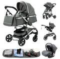 3 in 1 Kombi-Kinderwagen Buggy Reisebuggy inkl. Auto- Babyschale Faltbar