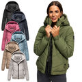 Marikoo Damen Winter Stepp Jacke Steppjacke Kapuze gesteppt Übergangsjacke N002