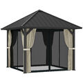 Pavillon mit Hardtop, ca. 3x3 m Wasserdicht Stabil Winterfest Gartenpavillon