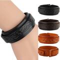 Punk Cool Women Wide Two Layer Leder Manschettenarmband Armband Armreif Kuh