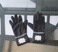 TCM Fleece Handschuhe Tchibo Fingerhandschuhe anthrazit grau Gr. M bestickt