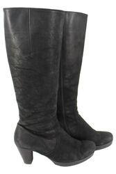 GABOR Elegante Damen Lederstiefel Schwarz Gr. 37,5