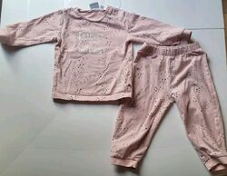 Baby Hose Pullover Set - Gr. 80 - Rosa mit Herzchen