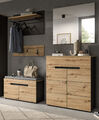 Garderobe Set 5-teilig in Artisan Eiche grau Garderobenkombination 175 cm Cooper