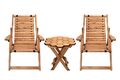 Holz Gartenstuhl Liegestuhl Outdoor-Sessel Strandkorb mit Armlehne  Sonnenliege