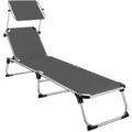 Sonnenliege Aurelie aus Aluminium, 6-stufig Strandliege Beachliege grau B-Ware