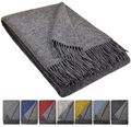 SALE!!! Wolldecke 100% Schurwolle Wohndecke Plaid Decke 140x200cm Grau