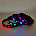 LED Halsband Hund Pfote Leuchthalsband schwarz Hundehalsband