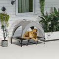 PawHut Erhöhtes Hundebett mit Baldachin Haustierbett Outdoor Hundeliege mit Dach