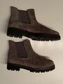 NEU Gabor Chelsea Boots Gr 8 Wild Leder Stiefelette Grau