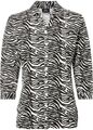 Neu Blusenshirt mit Animalprint Gr 44/46 Schwarz Wollweiß Zebra Damen Bluse