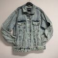 Zara blaue Denim-Truckerjacke. Größe L - KOSTENLOSES UK VERSAND