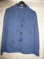 PUBLIC Strickjacke Gr. 42 M Baumwolle jeans blau klassisch warm Jacke