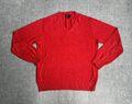 GANT Herren Pullover Langarm Gr. M Sweater Jumper Strickpullover Logo 15113 Rot