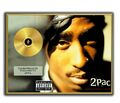 Tupac Poster, 2PAC Greatest Hits GOLD/PLATINIUM CD, gerahmtes Poster HipHop Rap 