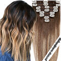 DICK 8 Tressen Clip In Remy Echthaar Haarverlängerung Extensions Wefts Haarteile