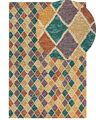 Teppich Wolle bunt mit kariertem Muster rechteckig 160 x 230 cm Modern Keskin