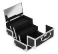 Schminkkkoffer Beauty Case Box Kosmetik Alu Spiegel schwarz 23x15x15cm 