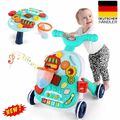 2 in 1 Lauflernwagen Kinderwagen Lerntisch Interaktives Baby Klavier Laufwagen