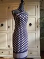 Kleid Michael Kors 34 XS Punkte Polka dots twisted Neckline Midi Sommer Stretch