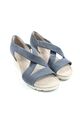 GABOR Wedges Sandaletten Damen Gr. DE 41 blau-wollweiß Casual-Look