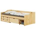 Bett mit Stauraum, Kiefer massiv, Kinderbett Jugendbett 90x200 Farbauswahl