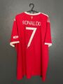 MANCHESTER UNITED 2021/2022 HEIMFUSSBALL SHIRT #7 RONALDO TRIKOT GRÖSSE 3XL ERWACHSENE