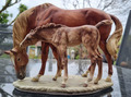 AK Kaiser "Thorougbred Mare and Foal", Porzellan, selten, limitiert