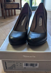 Tamaris Pumps Gr. 38 - schwarz Absatz/Plateau  