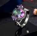 Echt Topas und Amethyst Stein Ring