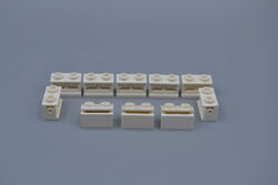 LEGO 10 x Gelenkstein Noppen weiß White Hinge Brick 1x2 Same Color 3937c01