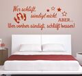 Wandtattoo Sex Schlafzimmer Wer schläft sündigt Wandsticker Spruch Wandaufkleber