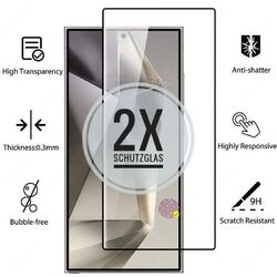 2x Samsung Galaxy S24 Ultra S23 Ultra S22 S21 S20 S10 S9 S8 Panzerfolie Echtglas