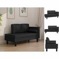 Ottomane Liegesofa Recamiere Sofa Couch 2-Sitzer Schwarz Kunstleder