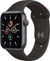 Apple Watch SE [GPS + Cellular, inkl. Sportarmband schwarz] 44mm Aluminiumgehä A