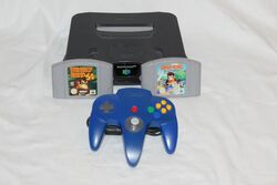 Nintendo N64 Konsole+Original Controller Blau+Donkey Kong 64+Diddy Kong Racing