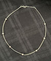 Milor Italien Sterlingsilber Kordel Choker 925 Station Halskette 7 Perlen